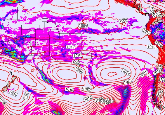 South Pacific forecast chart for Tuesday, March 17th, 2026 at 12:00 AM