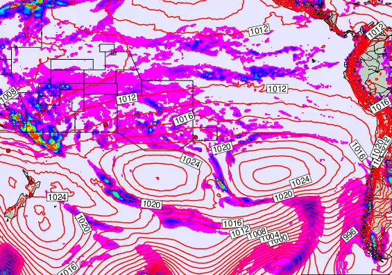 South Pacific forecast chart for Tuesday, March 17th, 2026 at 6:00 AM