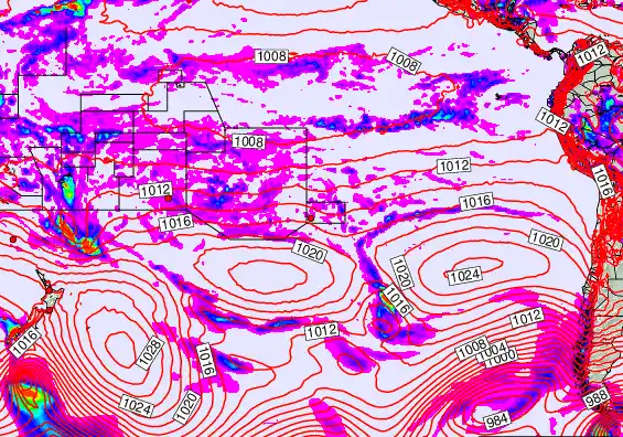 South Pacific forecast chart for Wednesday, March 18th, 2026 at 12:00 AM