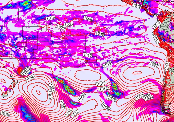 South Pacific forecast chart for Wednesday, March 18th, 2026 at 12:00 PM