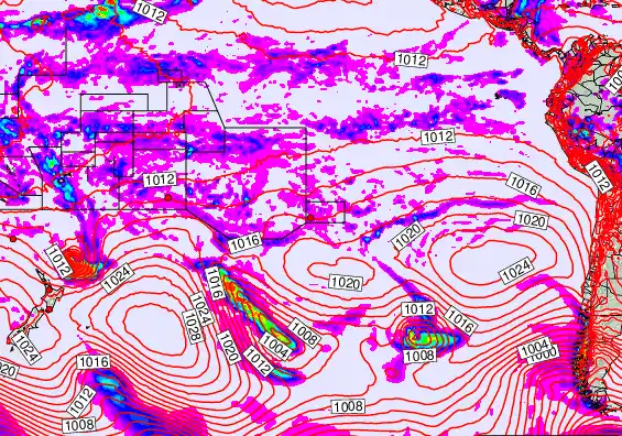 South Pacific forecast chart for Wednesday, March 18th, 2026 at 6:00 PM