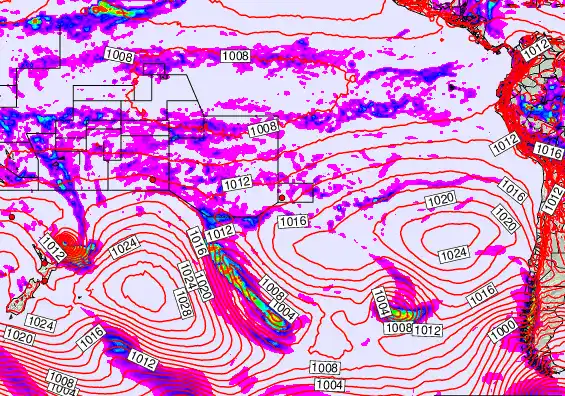 South Pacific forecast chart for Thursday, March 19th, 2026 at 12:00 AM