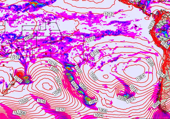 South Pacific forecast chart for Thursday, March 19th, 2026 at 6:00 AM