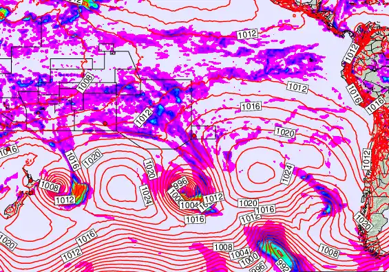 South Pacific forecast chart for Friday, March 20th, 2026 at 6:00 AM