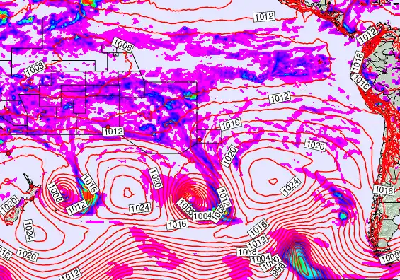 South Pacific forecast chart for Friday, March 20th, 2026 at 12:00 PM