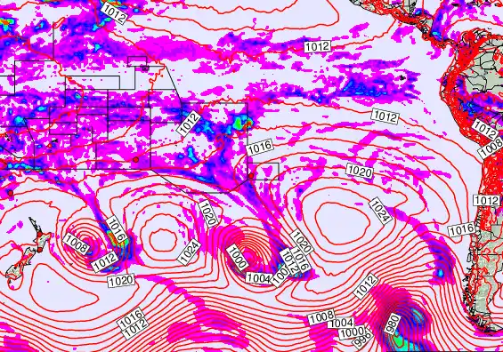 South Pacific forecast chart for Friday, March 20th, 2026 at 6:00 PM