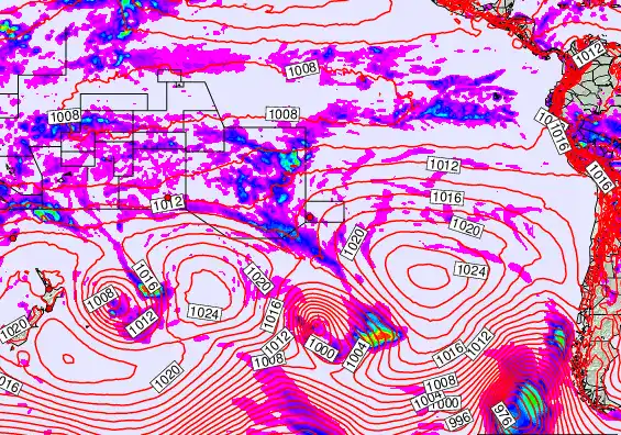 South Pacific forecast chart for Saturday, March 21st, 2026 at 12:00 AM
