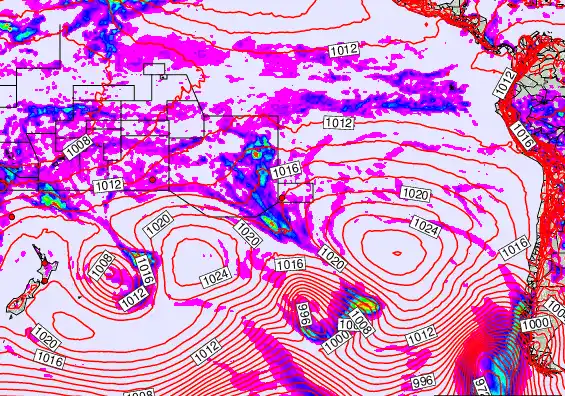 South Pacific forecast chart for Saturday, March 21st, 2026 at 6:00 AM