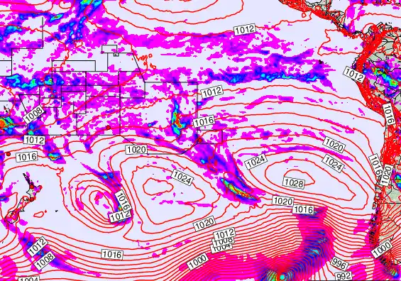 South Pacific forecast chart for Sunday, March 22nd, 2026 at 6:00 AM