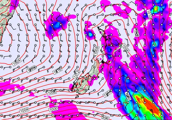 New Zealand forecast chart for Friday, March 13th, 2026 at 6:00 PM