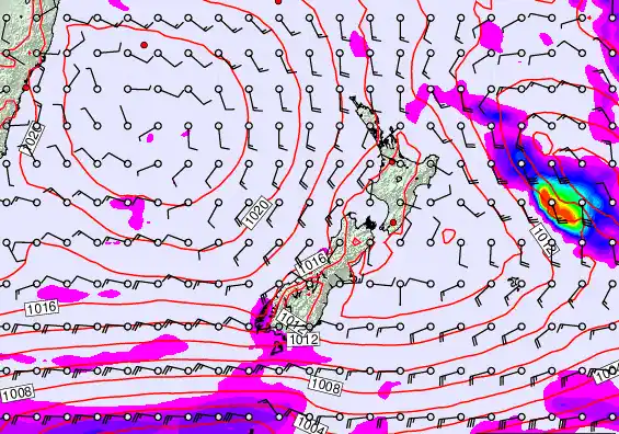 New Zealand forecast chart for Sunday, March 15th, 2026 at 6:00 AM