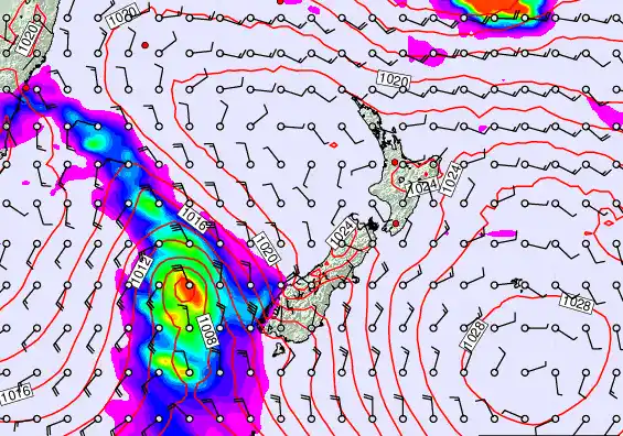 New Zealand forecast chart for Tuesday, March 17th, 2026 at 12:00 PM