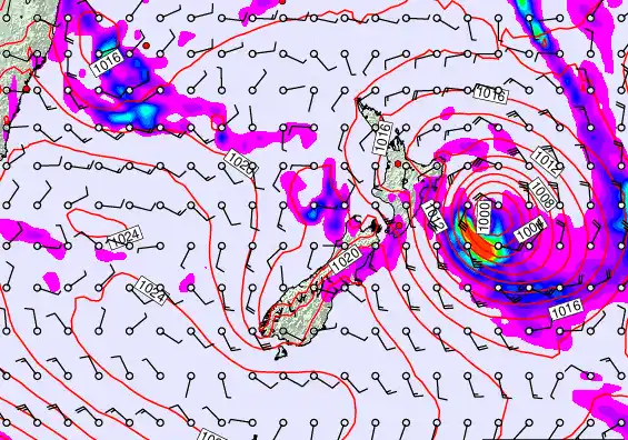 New Zealand forecast chart for Friday, March 20th, 2026 at 12:00 AM