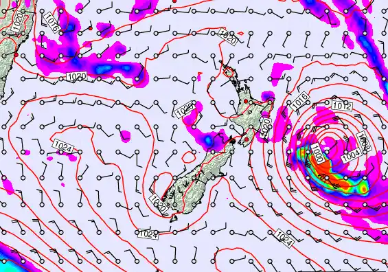 New Zealand forecast chart for Friday, March 20th, 2026 at 12:00 PM