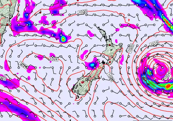 New Zealand forecast chart for Saturday, March 21st, 2026 at 12:00 AM