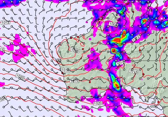 Western Australia forecast chart for Sunday, March 15th, 2026 at 12:00 AM
