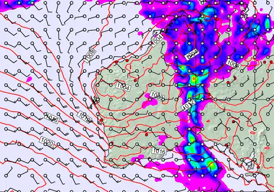 Western Australia forecast chart for Sunday, March 15th, 2026 at 6:00 AM
