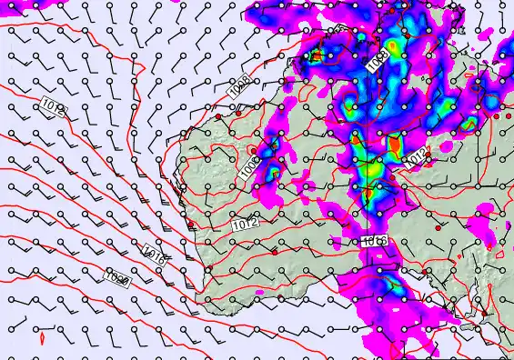 Western Australia forecast chart for Sunday, March 15th, 2026 at 12:00 PM