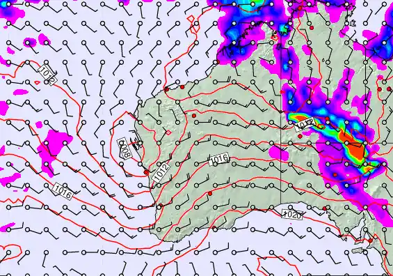 Western Australia forecast chart for Tuesday, March 17th, 2026 at 12:00 AM