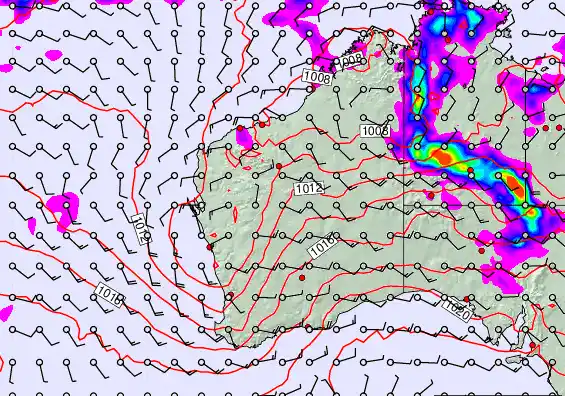 Western Australia forecast chart for Tuesday, March 17th, 2026 at 12:00 PM