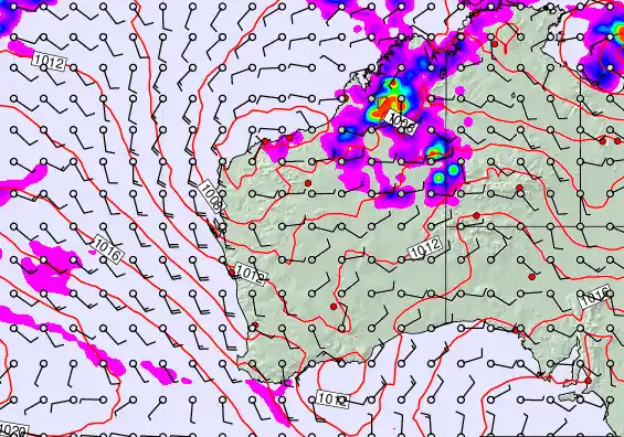 Western Australia forecast chart for Thursday, March 19th, 2026 at 6:00 PM