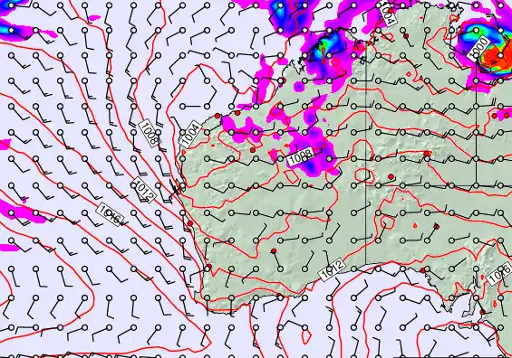 Western Australia forecast chart for Friday, March 20th, 2026 at 6:00 AM