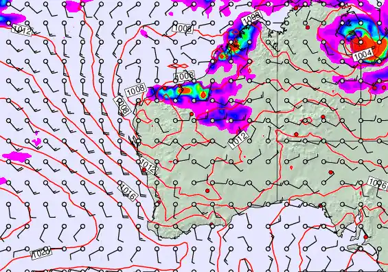 Western Australia forecast chart for Friday, March 20th, 2026 at 12:00 PM