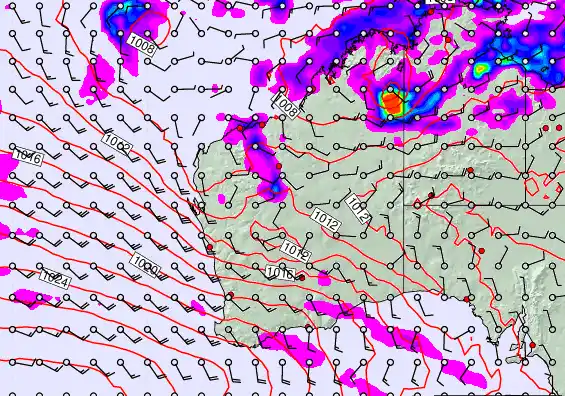 Western Australia forecast chart for Sunday, March 22nd, 2026 at 12:00 AM