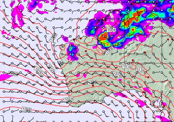 Western Australia forecast chart for Sunday, March 22nd, 2026 at 6:00 PM