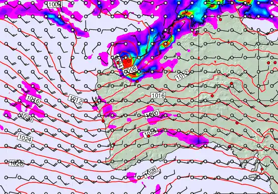 Western Australia forecast chart for Tuesday, March 24th, 2026 at 12:00 AM
