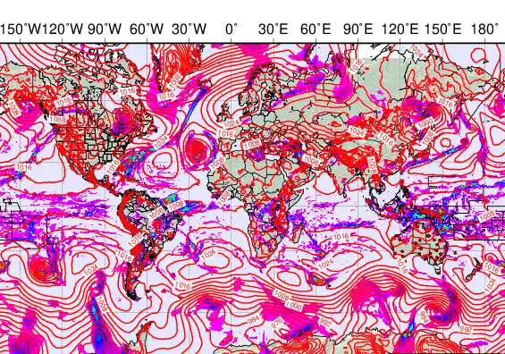 World forecast chart for Friday, March 20th, 2026 at 6:00 AM