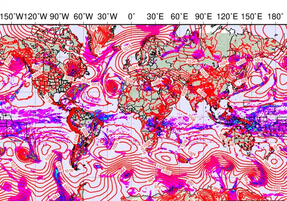 World forecast chart for Friday, March 20th, 2026 at 12:00 PM