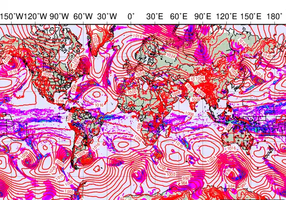 World forecast chart for Saturday, March 21st, 2026 at 12:00 PM