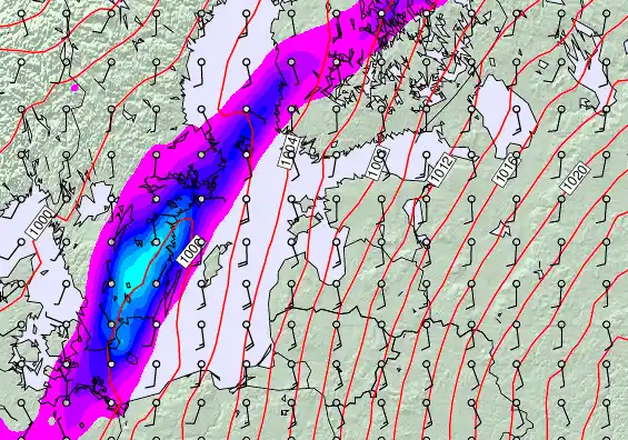Estonia forecast chart for Saturday, March 14th, 2026 at 12:00 PM