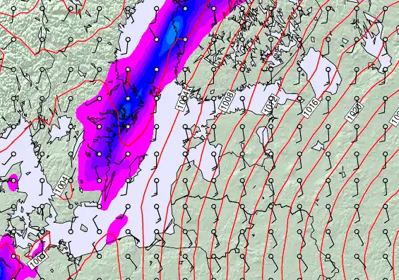 Estonia forecast chart for Saturday, March 14th, 2026 at 6:00 PM