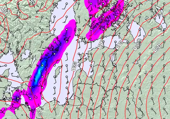 Estonia forecast chart for Sunday, March 15th, 2026 at 6:00 AM