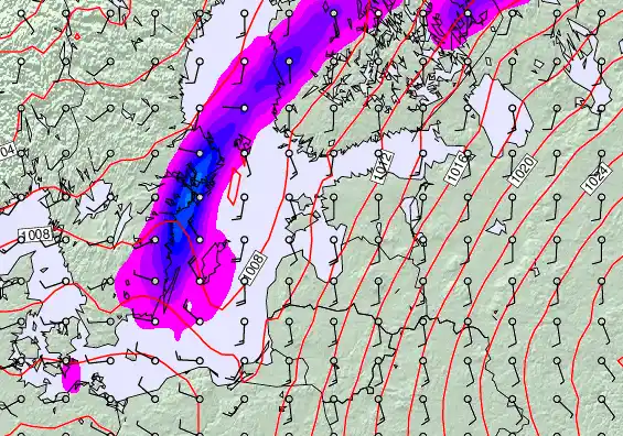 Estonia forecast chart for Sunday, March 15th, 2026 at 12:00 PM