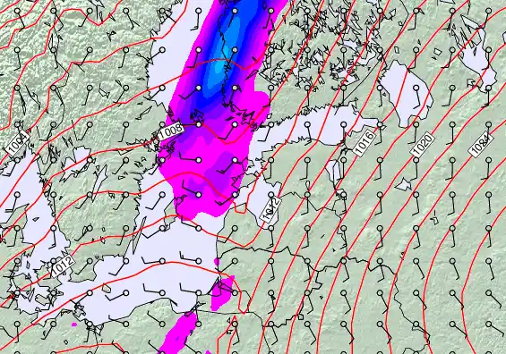 Estonia forecast chart for Sunday, March 15th, 2026 at 6:00 PM