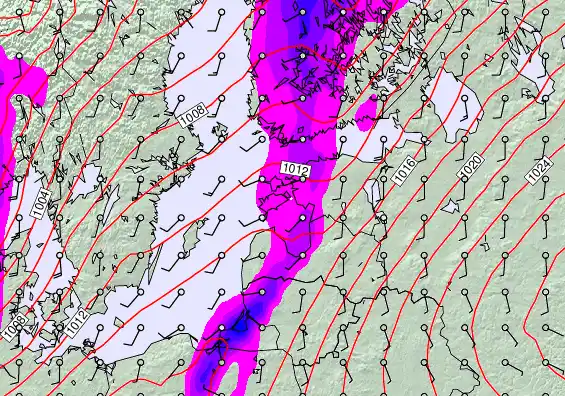 Estonia forecast chart for Monday, March 16th, 2026 at 12:00 AM
