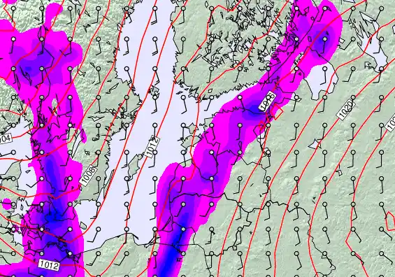 Estonia forecast chart for Monday, March 16th, 2026 at 12:00 PM
