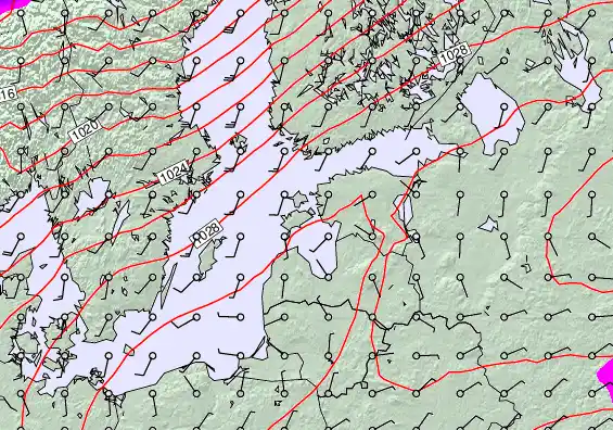 Estonia forecast chart for Wednesday, March 18th, 2026 at 6:00 AM