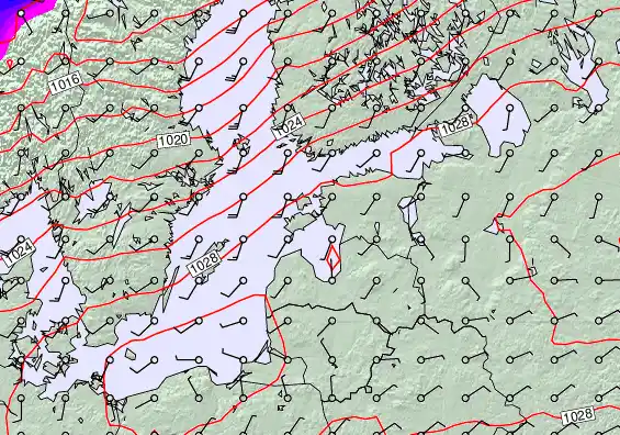 Estonia forecast chart for Wednesday, March 18th, 2026 at 12:00 PM