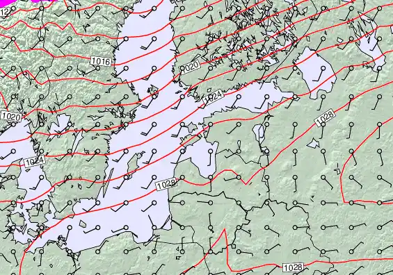 Estonia forecast chart for Wednesday, March 18th, 2026 at 6:00 PM