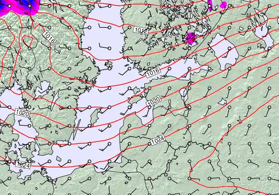 Estonia forecast chart for Thursday, March 19th, 2026 at 6:00 AM