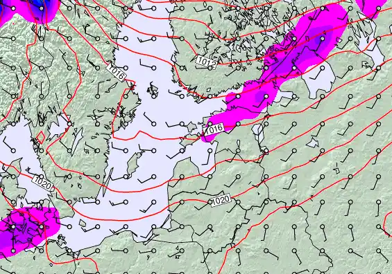 Estonia forecast chart for Thursday, March 19th, 2026 at 12:00 PM