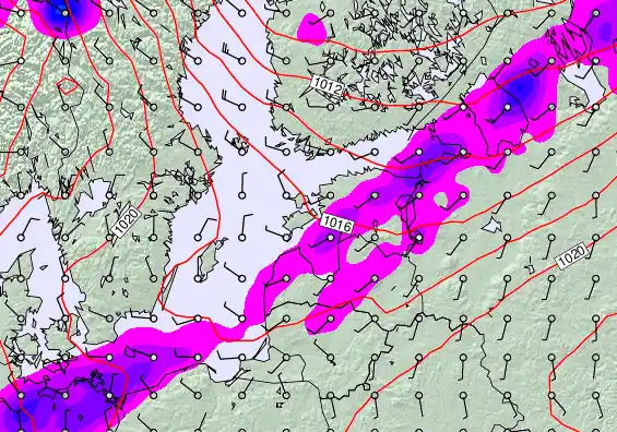 Estonia forecast chart for Thursday, March 19th, 2026 at 6:00 PM