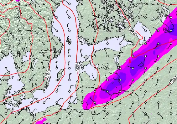 Estonia forecast chart for Friday, March 20th, 2026 at 6:00 AM