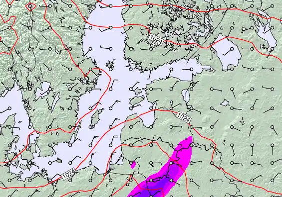 Estonia forecast chart for Friday, March 20th, 2026 at 6:00 PM