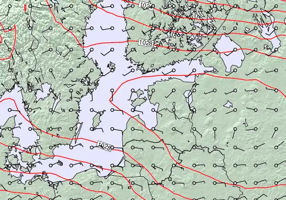 Estonia forecast chart for Saturday, March 21st, 2026 at 6:00 AM