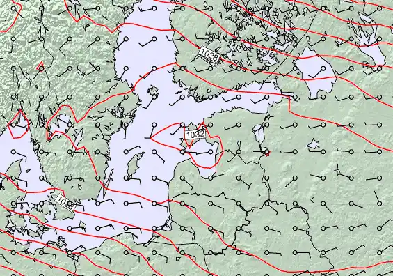 Estonia forecast chart for Saturday, March 21st, 2026 at 12:00 PM